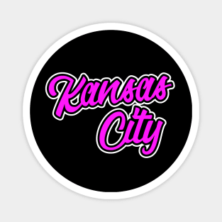 Vintage Kansas City Pink Script For KCMO Locals Magnet